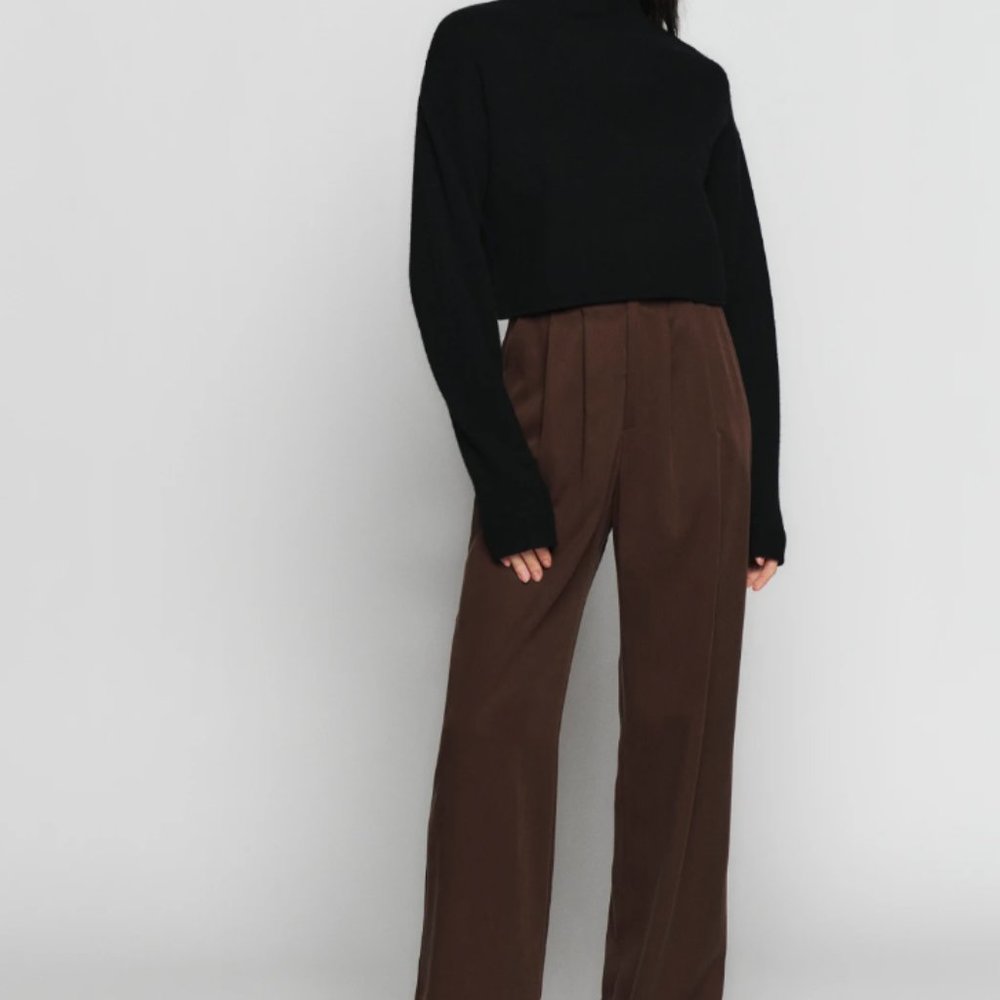 Reformation Cropped Cashmere Black Jumper